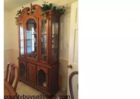 China hutch and dining table chairs